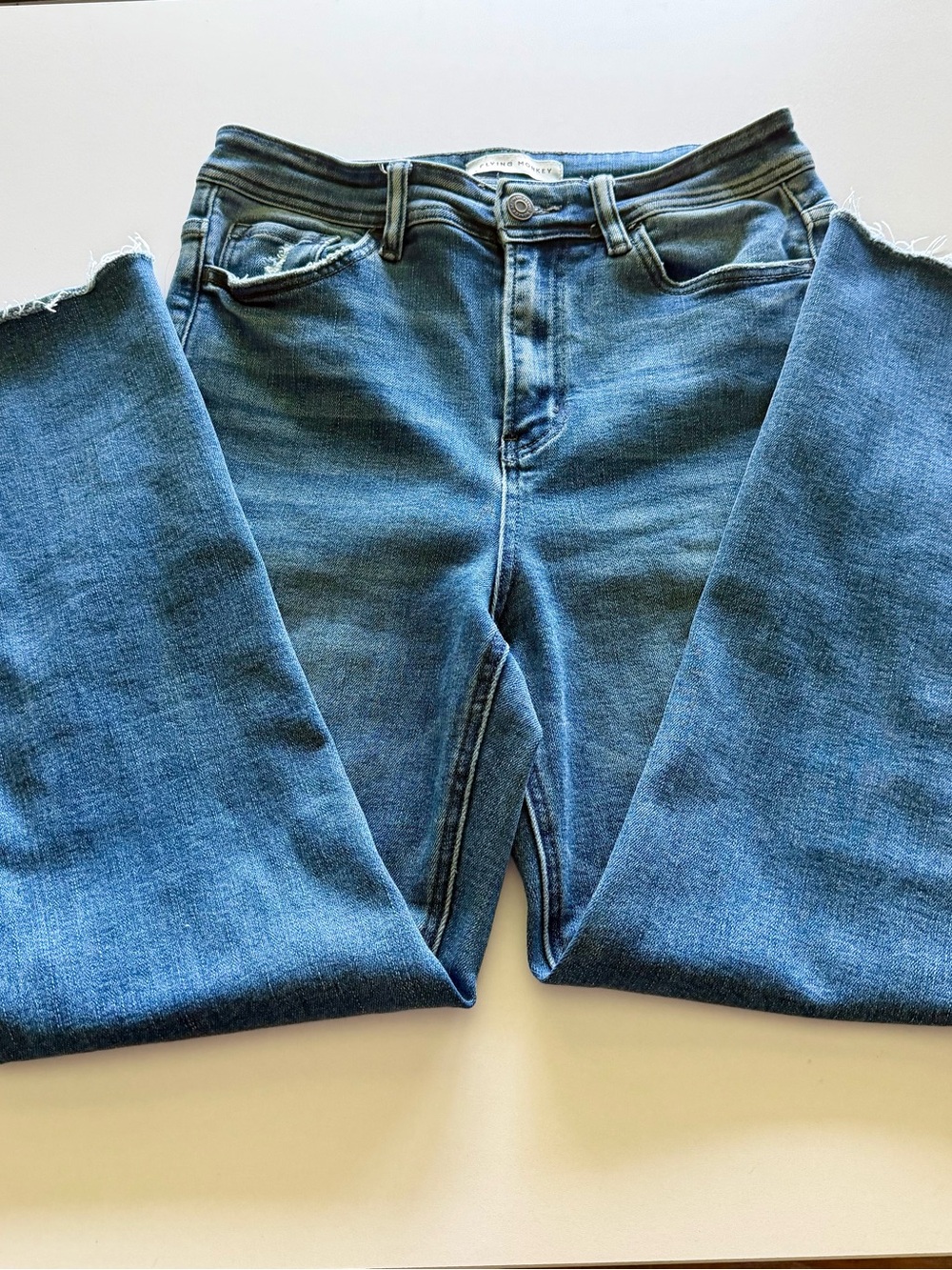 Flying Monkey Women's Cropped Blue High-Rise Jeans